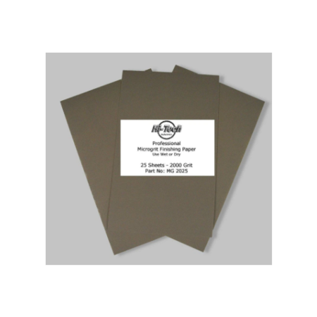 HTI Microgrit Wet/Dry Finishing Paper - 2000 Grit - 25 Pack - 9"X5.5" MG2025